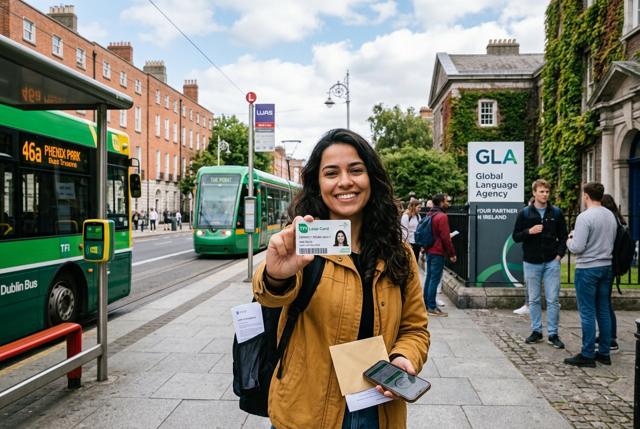 estudantes nas ruas da irlanda com leap card estudantil